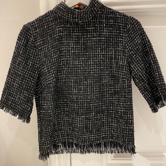 NWT Zara tweed mock neck shirt - Picture 1 of 7